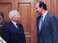 Juan Carlos, King of Spain, and Herbert W. Armstrong converse on the King's estate outside of Madrid.