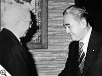 Nobel Peace Prize winner & Prime Minister of Japan, Eisaku Sato with Herbert W. Armstrong.